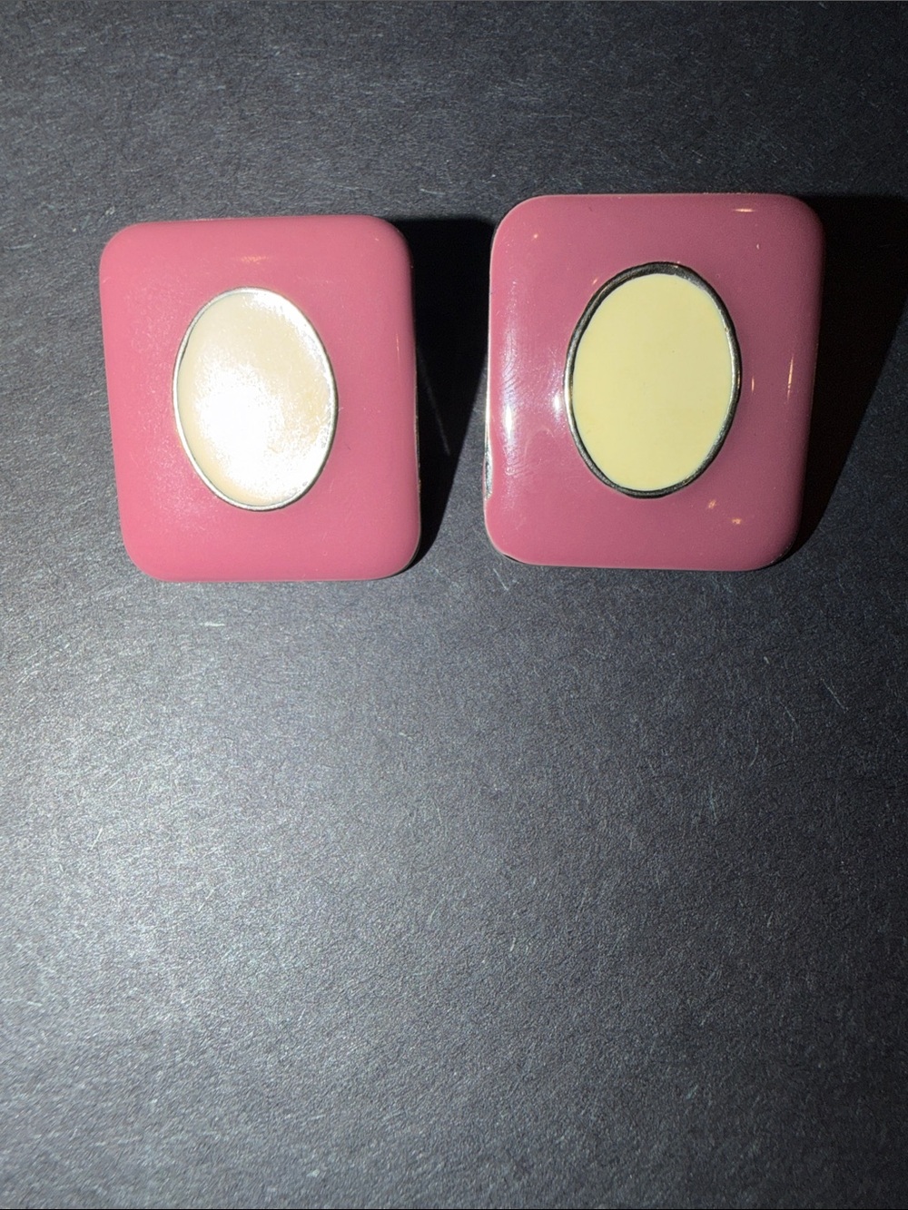 🟪💜VINTAGE 80’S PURPLE AND CREAM SQUARE EARRINGS💜🟪